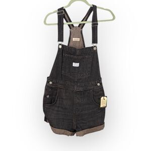 Levi’s Black Denim Short Overalls – Size Medium - NWT